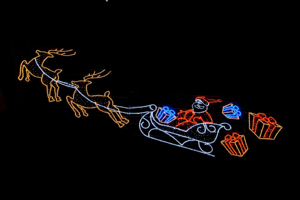 Santa Sleigh neon sign